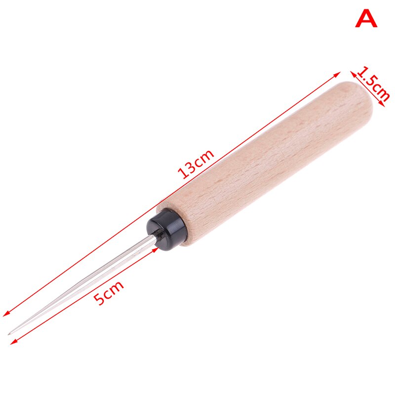 Leather Craft Awl Tool Hole Maker Wooden Handle Sewing Stitching Punching: A