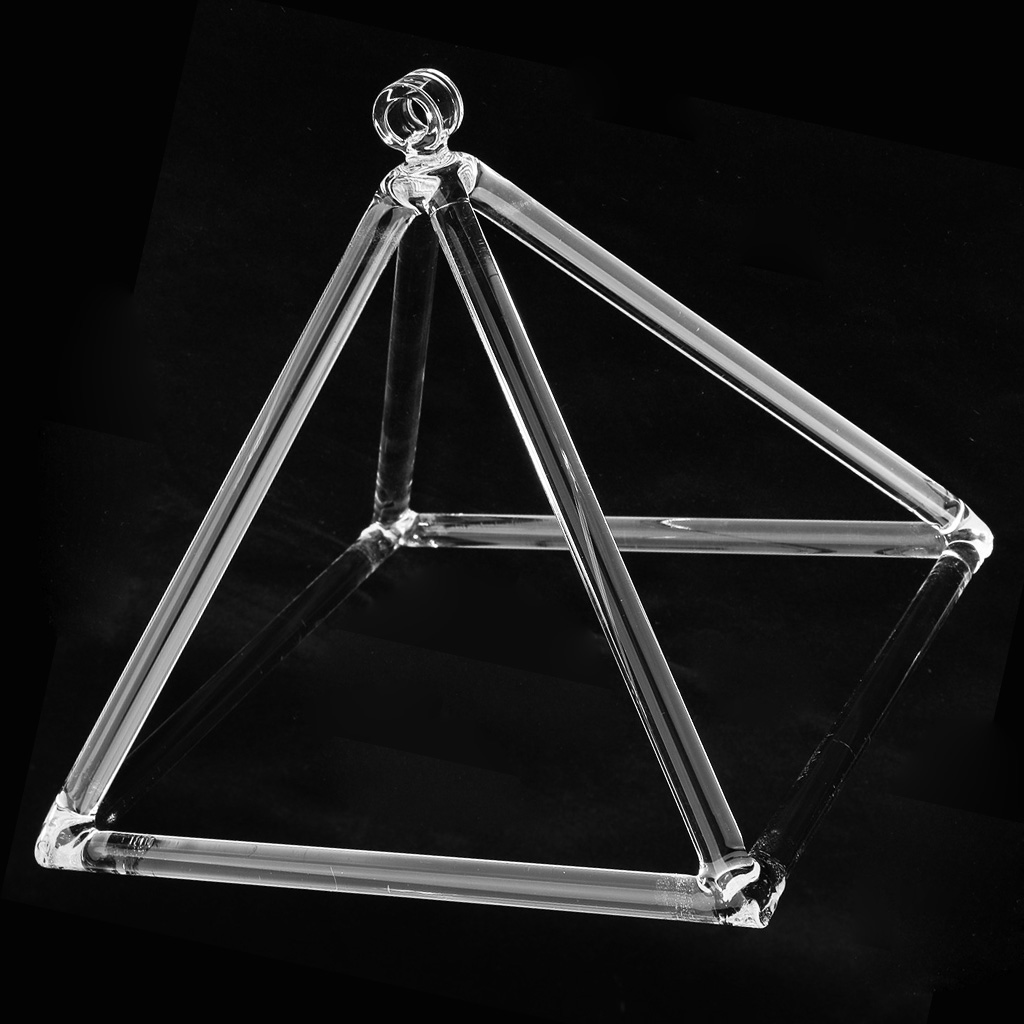Bol de chant en cristal, Triangle pyramide de chant Transparent 10 en une Note, bol de Yoga artisanal