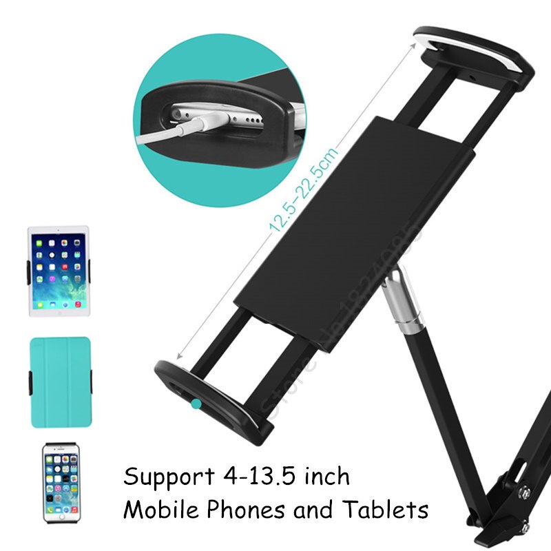 Justerbar arm tablett stativ säng bordsfäste hållare 360 ° rotation tabletter/mobiltelefon fäste för iphone ipad air mini pro 4-13 ''