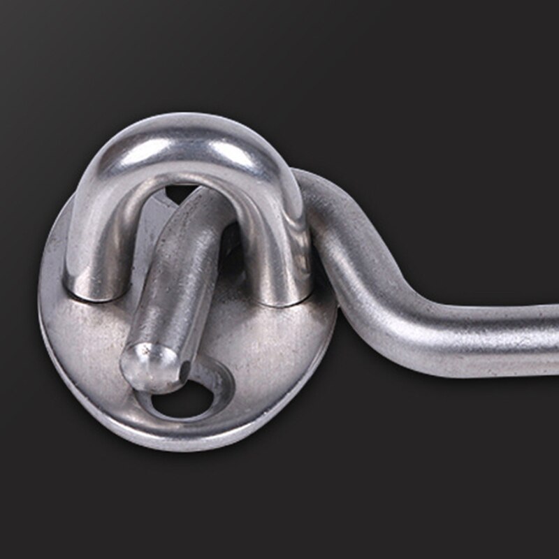 2Pcs Cabin Door Hook & Eye Latch Lock Shed Gate Catch Silent Holder Stainless Steel 6 inch