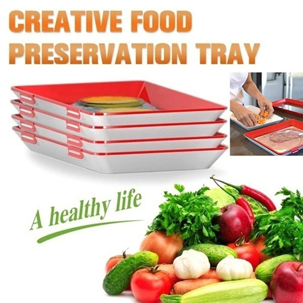 Food Preservation Tray Food Fresh Keeping Fresh Spacer Organizer Food Preservate Refrigerator Food Storage Container