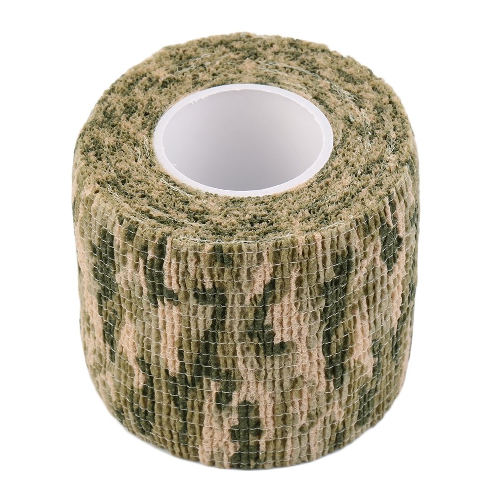 Handwerkzeug Camo Form Wiederverwendbare selbstklebende Camo Jagdgewehr bieten Isolierung Stoffband Wrap Polyester Tarnung Ausrüstung: green