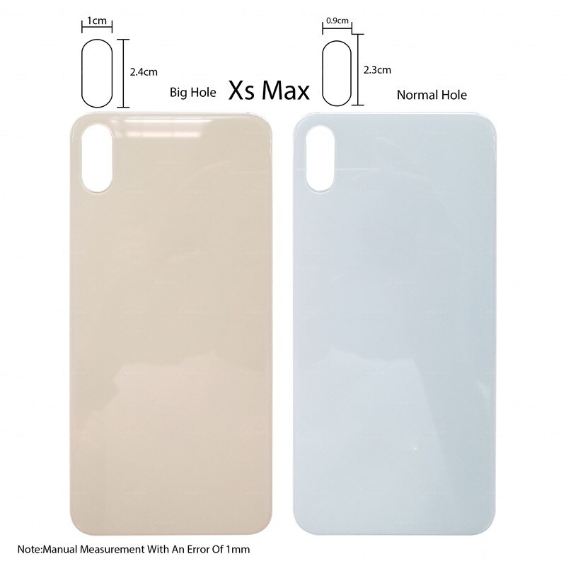 Łatwa zmiana Big Hole tylna szyba X XS Max części zamienne pokrywa baterii obudowa na tył telefonu obudowa naprawa telefonu logo z CE US