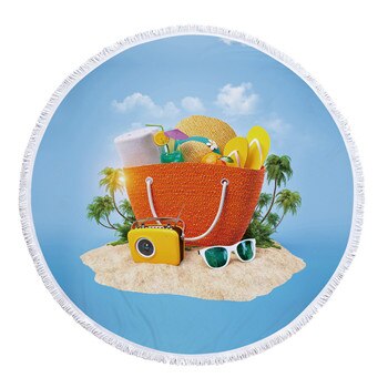 Toalla De playa redonda grande con estampado del mapa del mundo, paño De felpa grueso De microfibra con borlas, toallas De playa grandes, servilleta De Plage