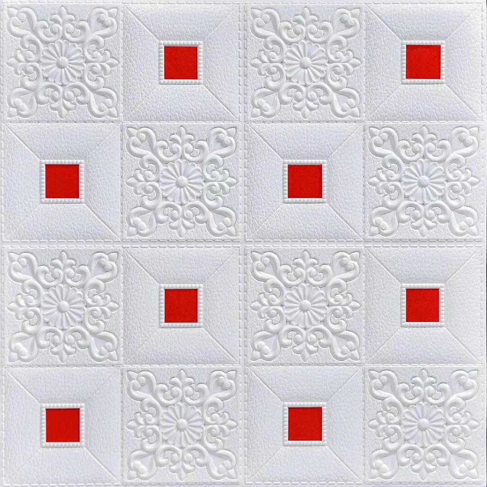 10 Pcs Self-Adhesive 3D Brick Wall Sticker Roof Ceiling Decoration Background Roughcast House Bedroom Living Room Wall Stickers: white red / 10 pieces 35X35cm