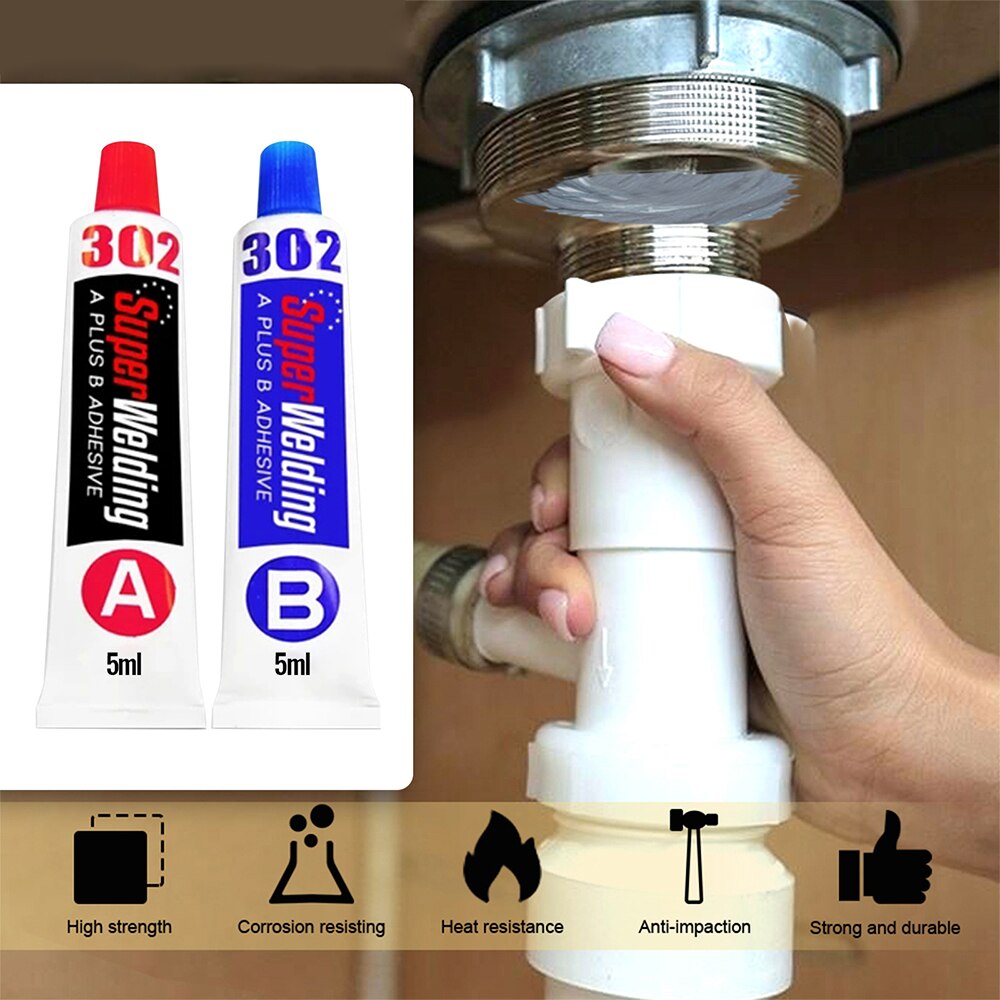 2pc 5/10/40g Industrial Repair Paste Glue Heat Resistance Cold Weld Metal Repair Paste A&amp;B Adhesive Gel