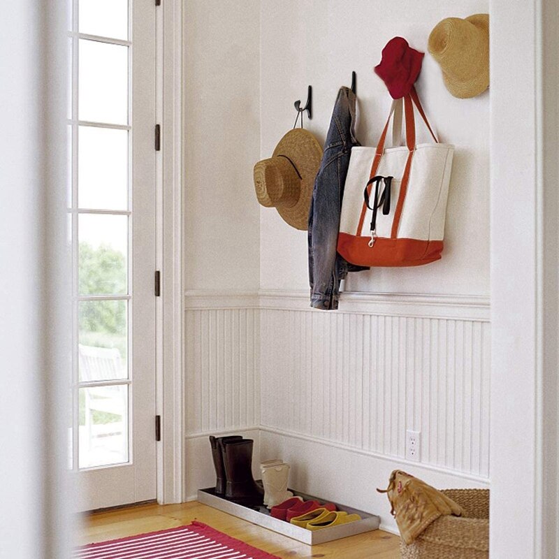 8 Pack Wall Mounted Coat Hooks Heavy Duty Utility Clothes Hat Bag Hanger Rack with Screws Anti-Rust Hanging Organizer