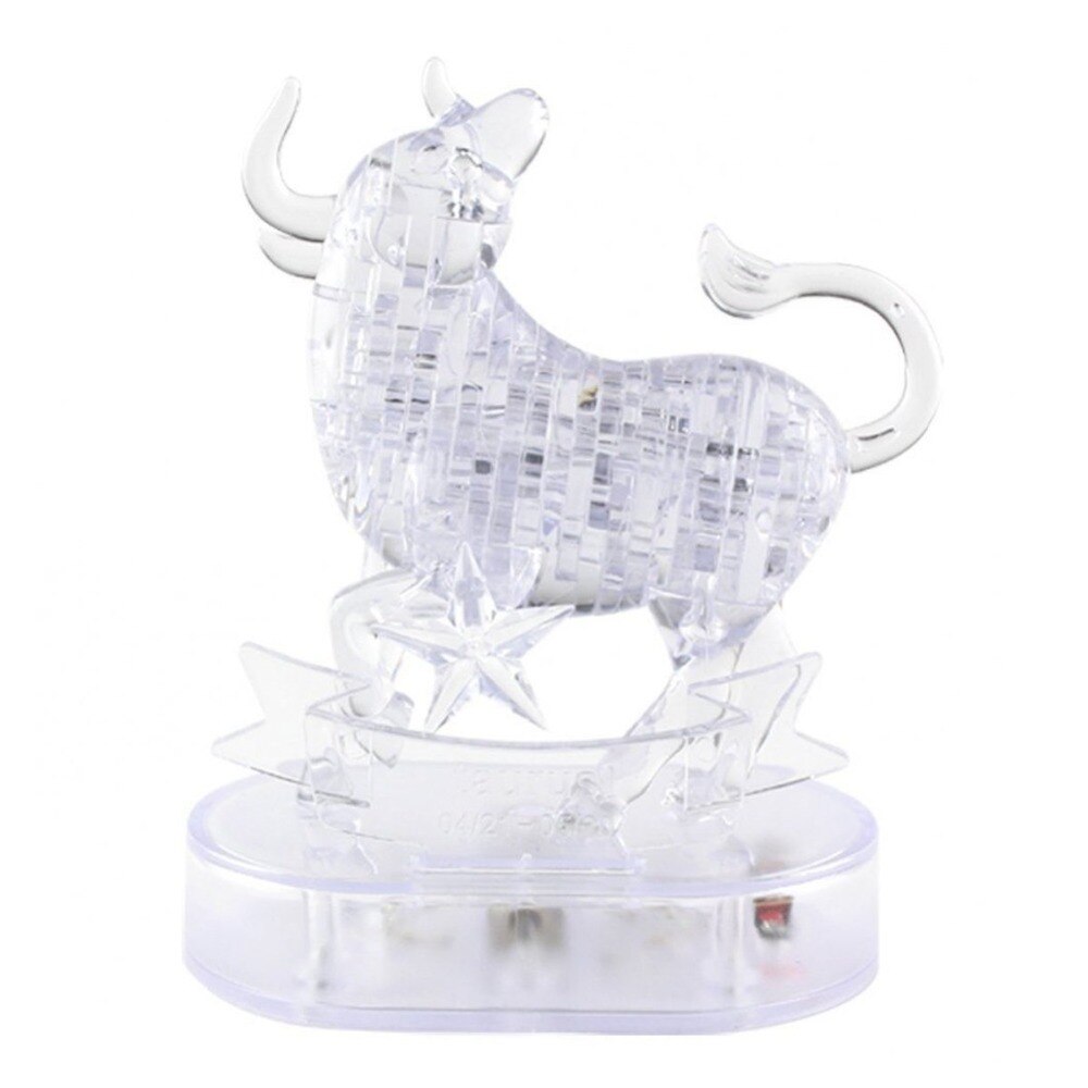 Assembly Horoscope 3D Crystal Puzzle Flashing LED Light Kids 12 Constellations Horoscope Jigsaw Puzzle Toys For Kids