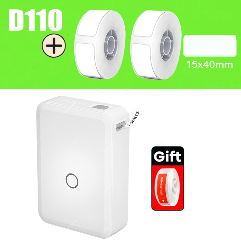 Niimbot D110 Mini Thermal Label Maker Wireless Bluetooth Label Printer Available for Phone Office Home DIY Price Date Sticker: D110 2 1540