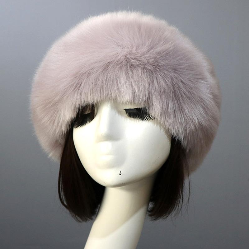 Kobiety futrzane czapki grube futrzane ciepłe sztuczne futro z lisa kapelusz jesień zima rosyjski gruby Bomber odkryty Earwarmer Ski pusty cylinder czapki