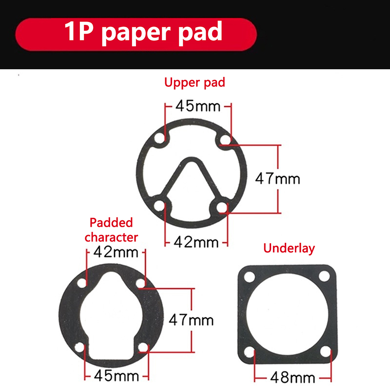 3Pcs Thickened Air Compressor Cylinder Head Gasket Set - Durable Seals for Valve Plate & Oil Pumps (Industrial Use): Transparent