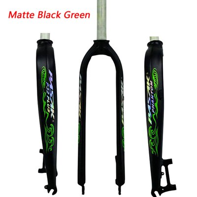 PASAK-horquilla rígida de aluminio de 26 ", 27,5" y 29 ", para bicicleta de montaña y de carretera, freno de disco de modelar: matte black green