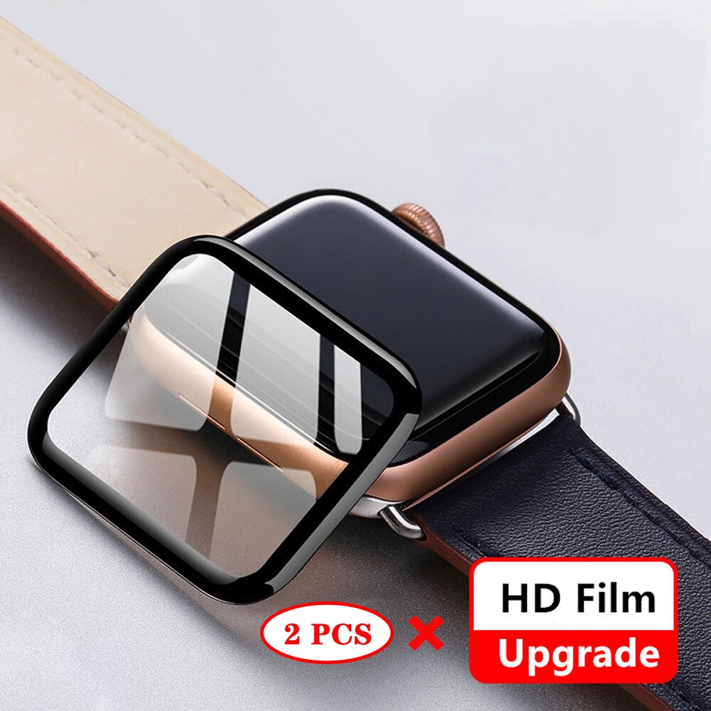 Screen Protector For Apple Watch case 44MM 40MM iWatch 42MM 38MM 9D HD soft Film Accessories for apple watch series 6 5 4 3 2 SE: 2 Pieces / 42mm serise 1 2 3