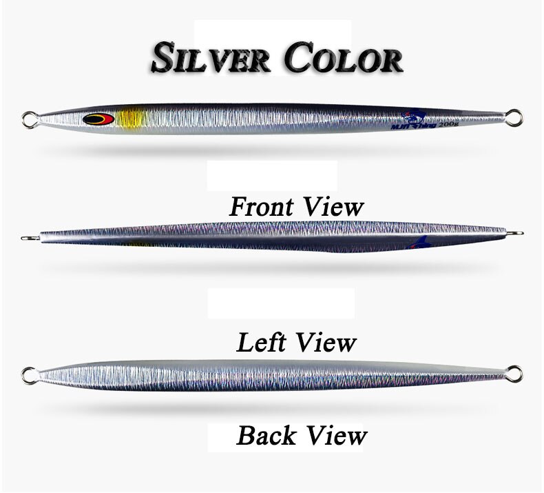 Lika snabba jiggar locka vertikal sportfiskare sjunkande glöd metalljigg 150 g 200 g 250 g 300g hastighet fallande jigging metallfiske locka vertikalt bete: Per st silverfärg / 250g