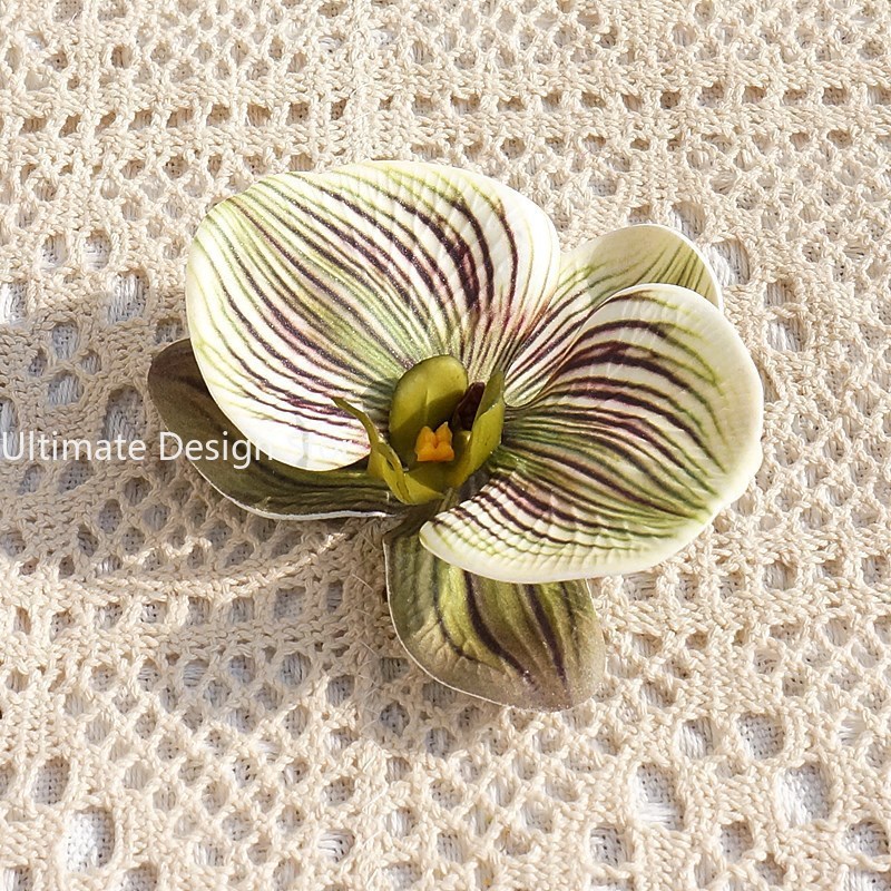 Accesorios para el cabello de novia con orquídeas de algodón y silicona impresos en 3D, recuerdos de boda elegantes, decoraciones de: Castaño