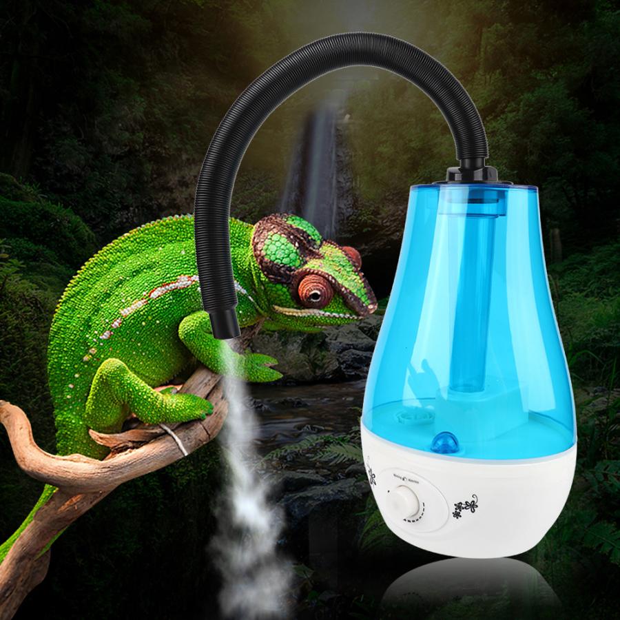 Humidificador portátil de 3L para reptiles y anfibios, generador de niebla súper nebulizador, terrario silencioso, humidificador de lagarto