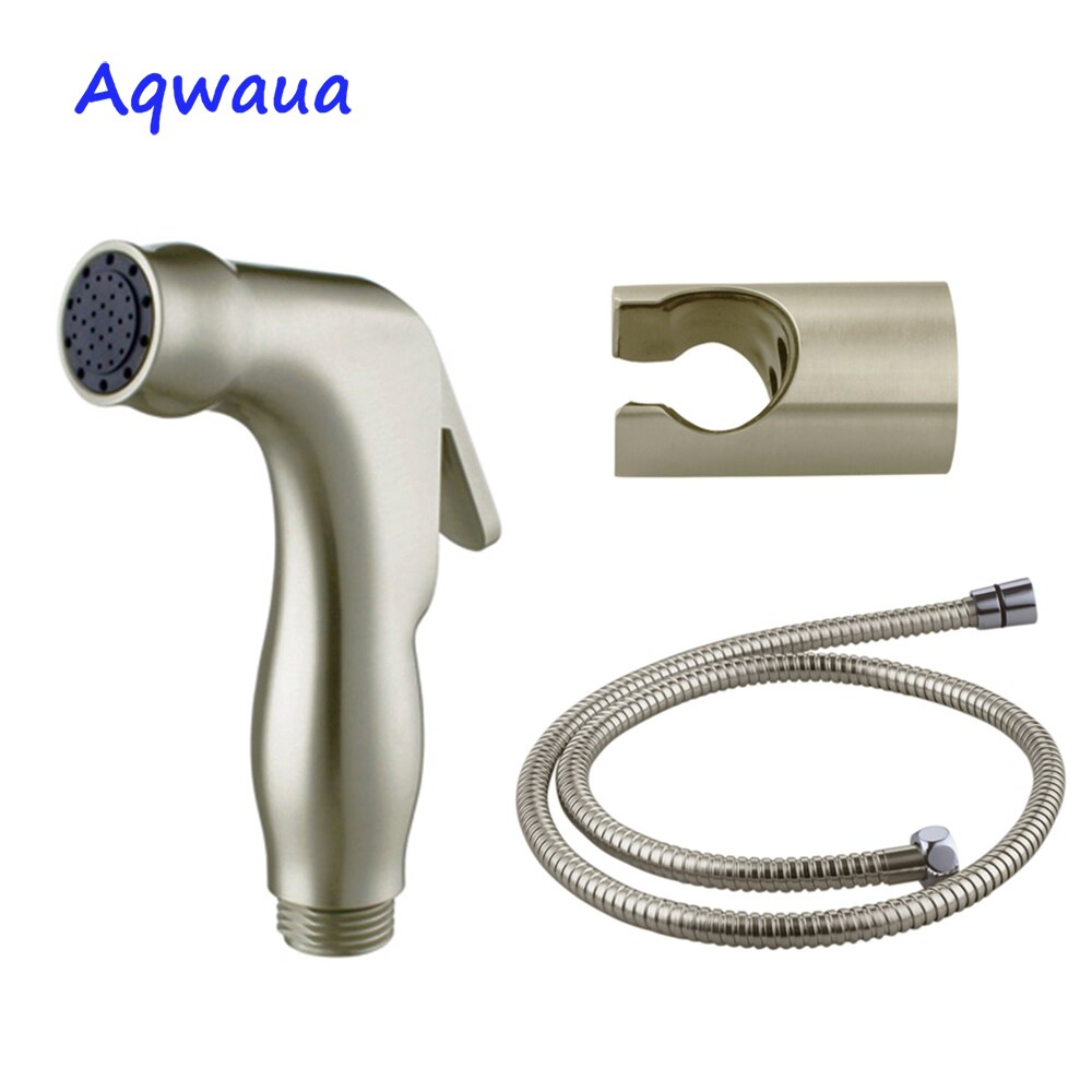 Aqwaua toalett bidé handspruta borstat nickel duschmunstycke shattaf hygienisk avstängning spraytillbehör för badrum: Tl1003- miljarder set 1