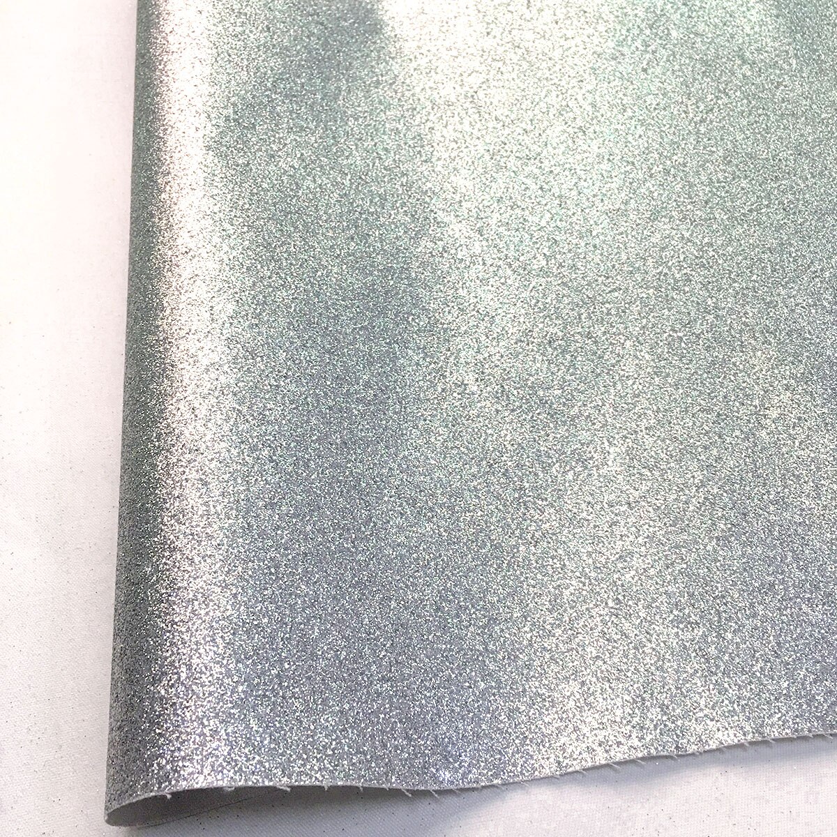 20*30CM Sparkly Fine Glitter PU Leatherette Sewing Fabric iridescent Sequins Faux Leather Craft Bows Bag Earring Making DIY: Silver