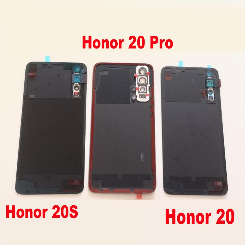 Original Best Rear Case For Huawei Honor 20 / 20S / 20 Pro Back Battery Cover Housing Door + Camera Frame Glass Lens + Flash