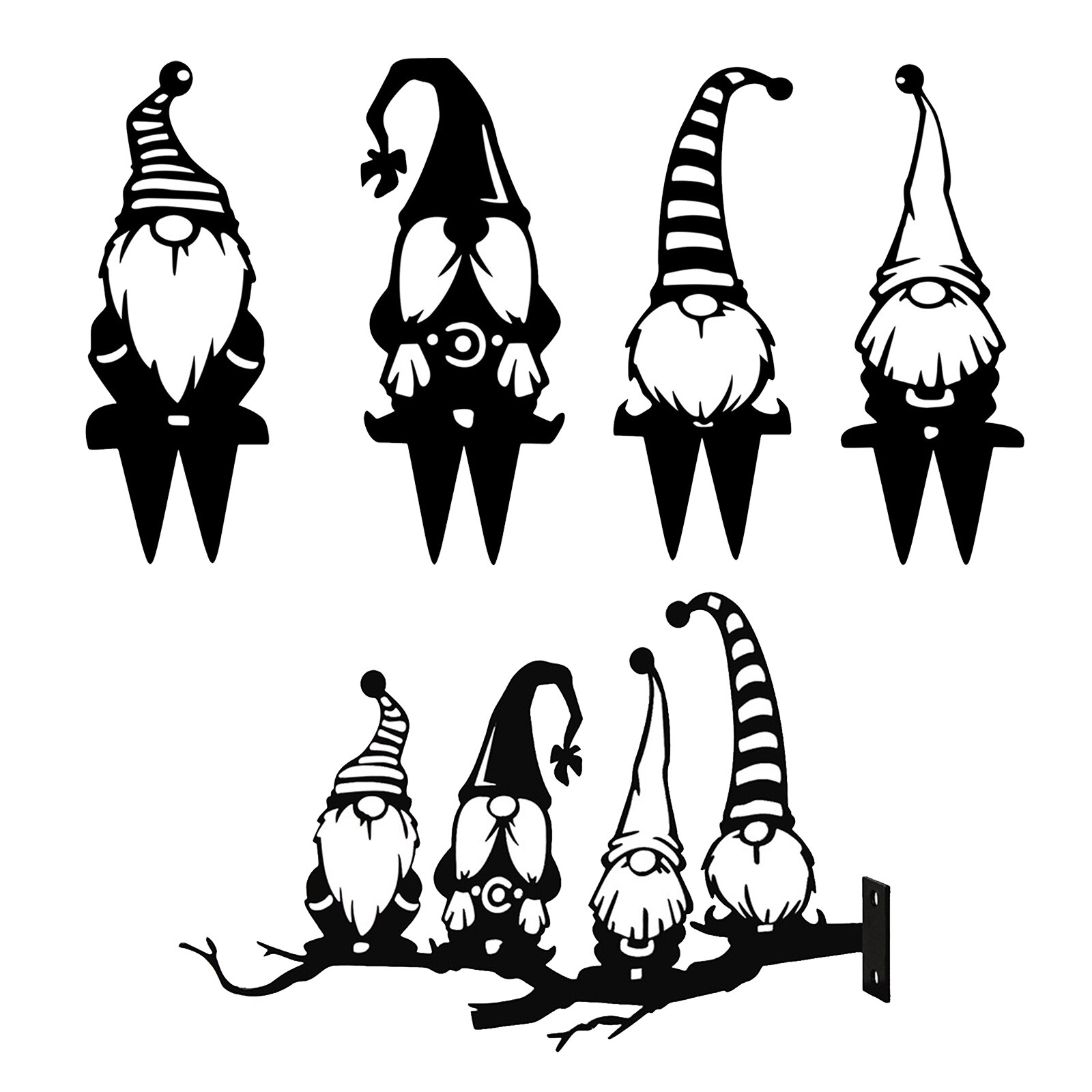 Garden Ornaments Gnomes Yard Art Backyard Lawn Decor Black Ground Plug Decor For Lawns Gardens, Backyards