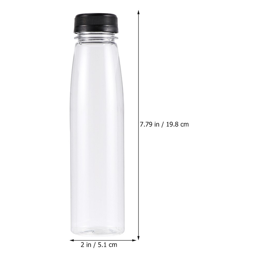 10PCS 330ml Empty Storage Containers Clear PET Bottles Plastic Beverage Drink Bottle Juice Bottle Jar with Lids (Black Caps)