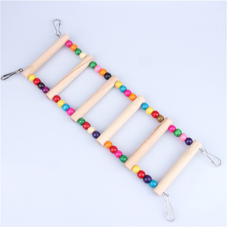 Columpio para aves de juguete para loros, juguete colgante para escalada, puente con escaleras, de madera, arcoíris, hamaca de guacamayos: 771554