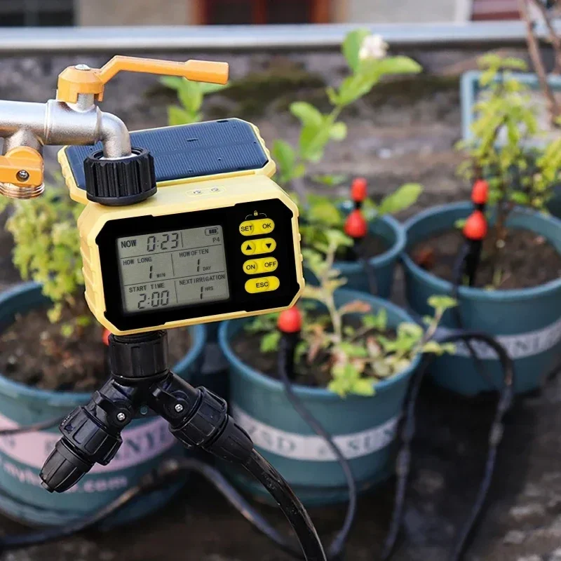 Intelligent Irrigation Watering Timer Auto Water Saving Solar Irrigation Controller Garden Lawn Plant Solar Timer