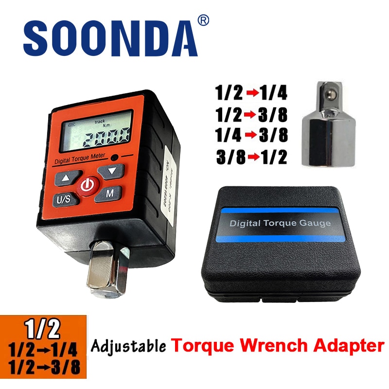 3/8"1/4"1/2" Digital Torque Meter Table Tester Wrench Torque 3-340N.m Measurement External Ratchet Mechanical Wrench Accesso