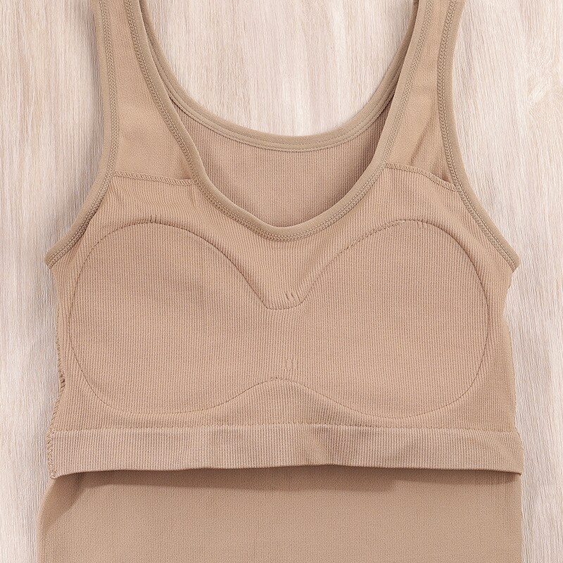 Kvinder crop top pige solid enkel camisole v-hals stribet tube top bred skulderrem polstret undertøj kvinde