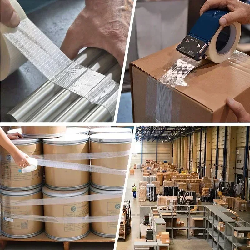 20/80M transparent Gittergewebe Glasfaser Klebeband Einseitig Klebe Dichtung Netz Bänder Haushalt Wasserdichte Umreifung Verpackung fixierung