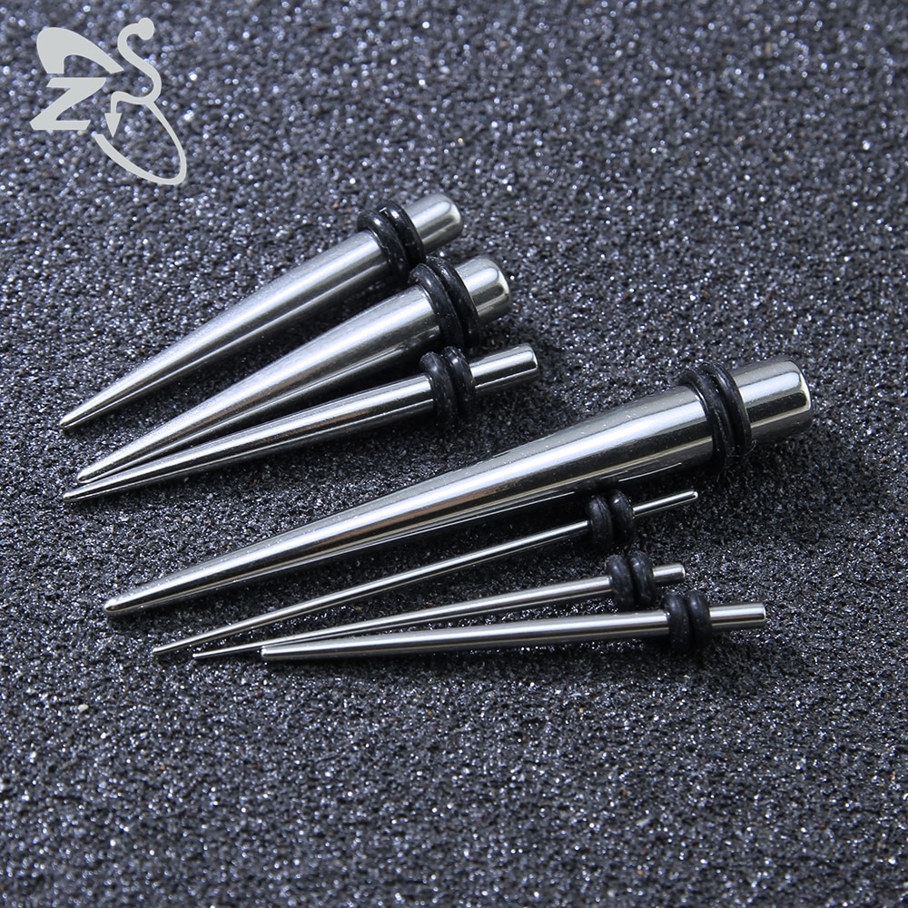 1 Pair Style Unisex Stainless Steel Flesh Tunnels Taper Plug Earrings Ear Stretching Ear Expander Gauge Body Jewelry
