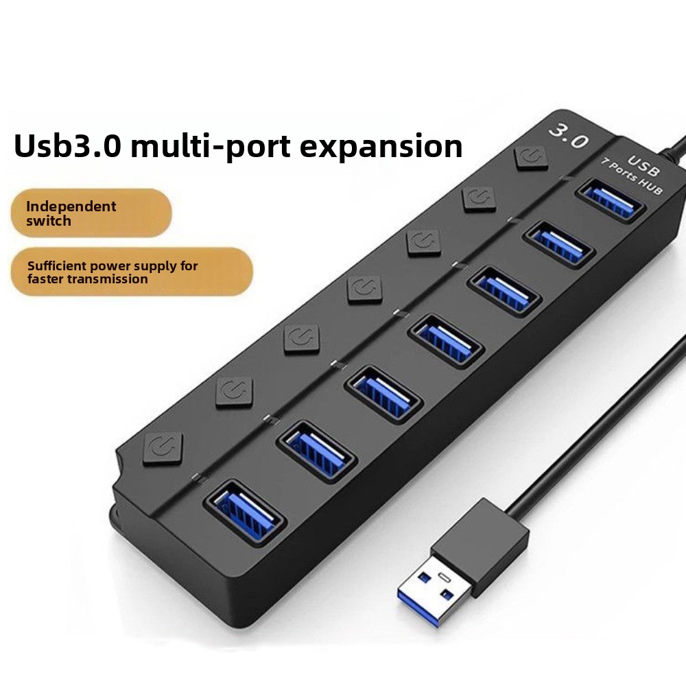 7 em 1 hub usb 3.0 7 portas interruptor independente usb 3.0 divisor de expansão de alta velocidade doca usb extensor de alta velocidade