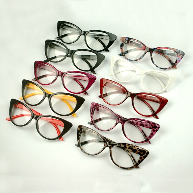 Olnylo retro cat eye brilmontuur met heldere lenzen, merk voor dames met blue-ray optische brilmontuur, bijziendheidslens, damesmontuur met gewone bril