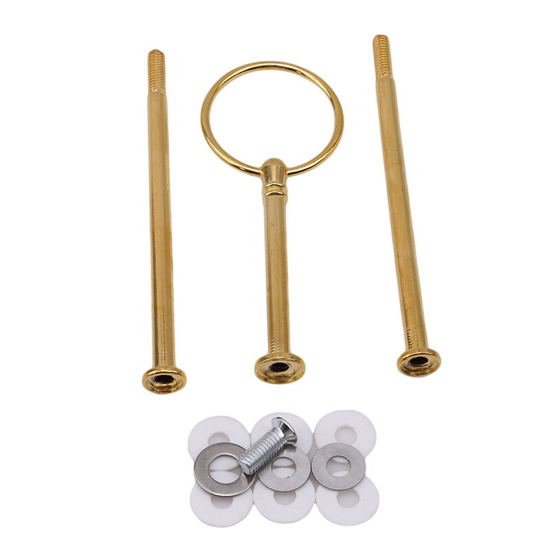 3 Tier Cake Fruit Plate Stand(Plate Not Included) Handle Fitting Tool Cake Hardware Rod Plate Stand Cake Decorating Tools: gold