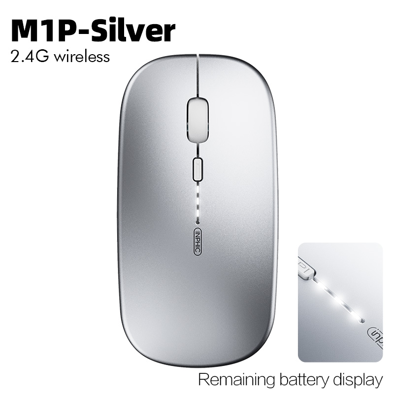 INPHIC M1Profi Kabellose Maus, wiederaufladbare leise Maus, kabellose Bluetooth-Maus mit drei Modi, Leistungsanzeige + Typ-C-Aufladung