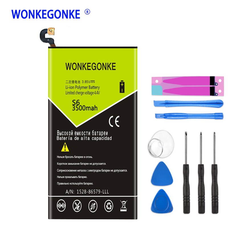 WONKEGONKE EB-BG920ABE For Samsung Galaxy S6 G920 G920F G920i G9200 G9208 G9209 Batteries Bateria