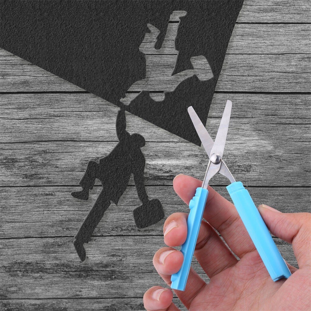 Paper-cut Scissors Folding Safety Scissors Portable Animal Cartoon Scissors Paper Cutting Tools Crafts Making Tools#p30