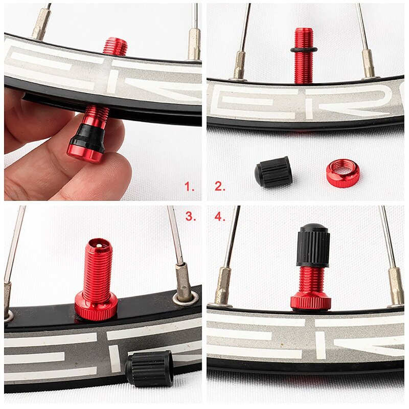 Schrader – Valves A/V 40mm, 2 pièces, mamelon anodisé CNC pour vtt, vélo de route, jantes Tubeless