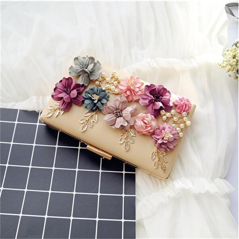 Vrouwen Bloemen Avondtassen Parel Diner Clutch Portefeuilles Wedding Party Bags MN456