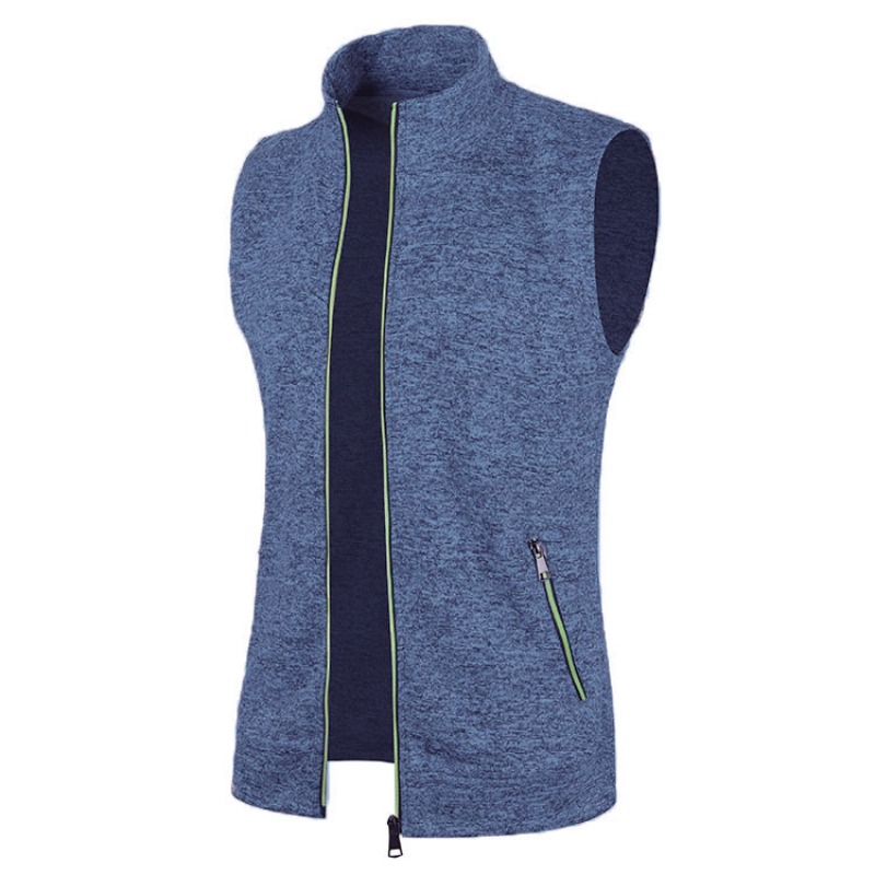 Nuovi cappotti da giacca senza maniche con cerniera da uomo Felpe a collo alto calde da esterno Traspirante Tinta unita Streetwear Canottiere atletiche: XL / Brown