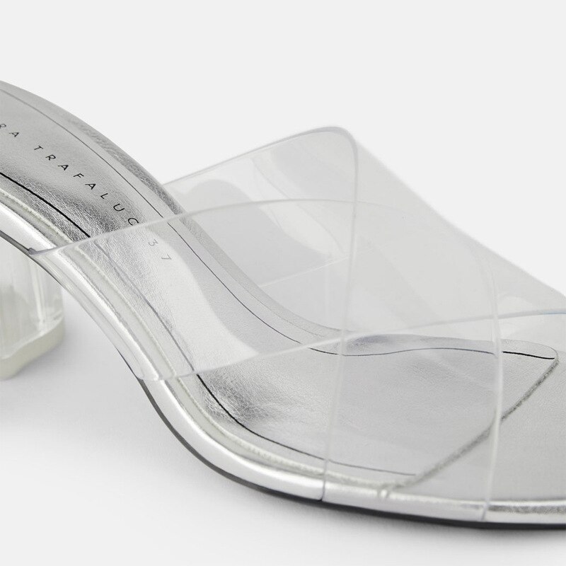 Zomer blokhak dames transparante dames slippers kruisgestrikte zomerschoenen