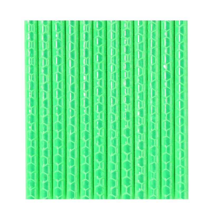 12 pçs/set Refletores Da Bicicleta Da Bicicleta Ciclismo Raios Da Roda Luz de Aviso de Segurança de Enchimento da Meia Faixa de Ferramentas Da Bicicleta Refletor: green