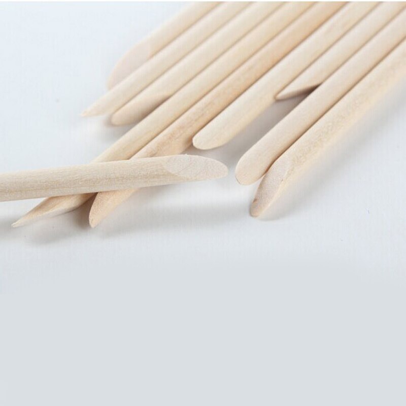 200pcs/lot Orange Nail Stick Cuticle Pusher For Nail Gel Polish Dead Skin Fork Manicure Pedicure Nail Accessories Care Tools