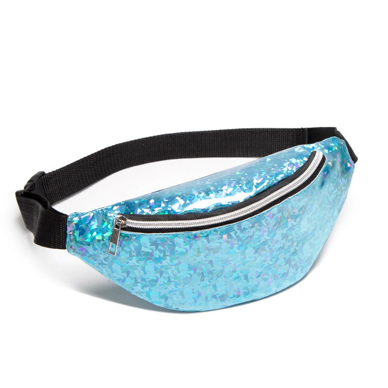 Vrouwen Pu Lederen Taille Fanny Pack Belt Bag Pouch Hip Bum Bag Reizen Sport Kleine Portemonnee: Blauw