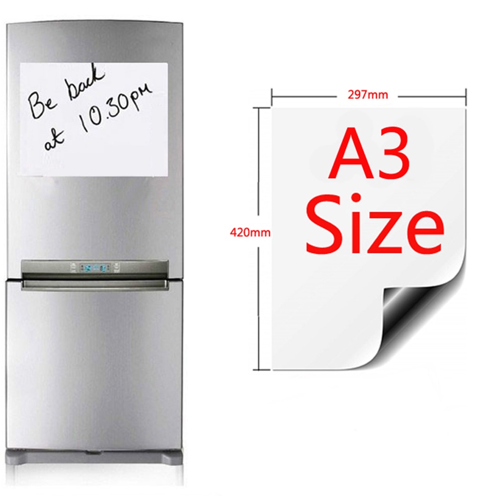 Magnet whiteboard  a3/a4/a5 blød magnetisk tavle slette tegne- og optagelsestavle til køleskab
