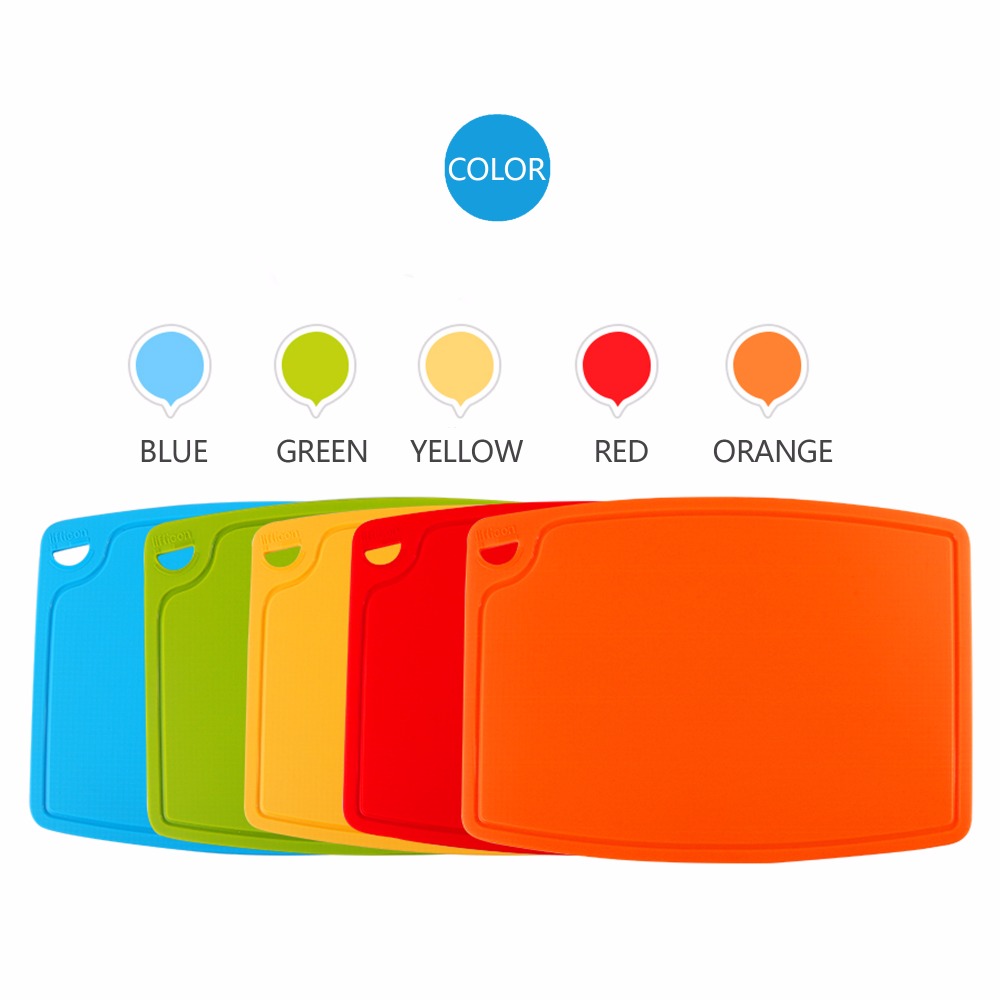 Liflicon Large Silicone Cutting Board Meat &amp; Veggie Cut Prep Nonslip Flexible Chopping Boards Antimicrobial Thick Cutting Boards