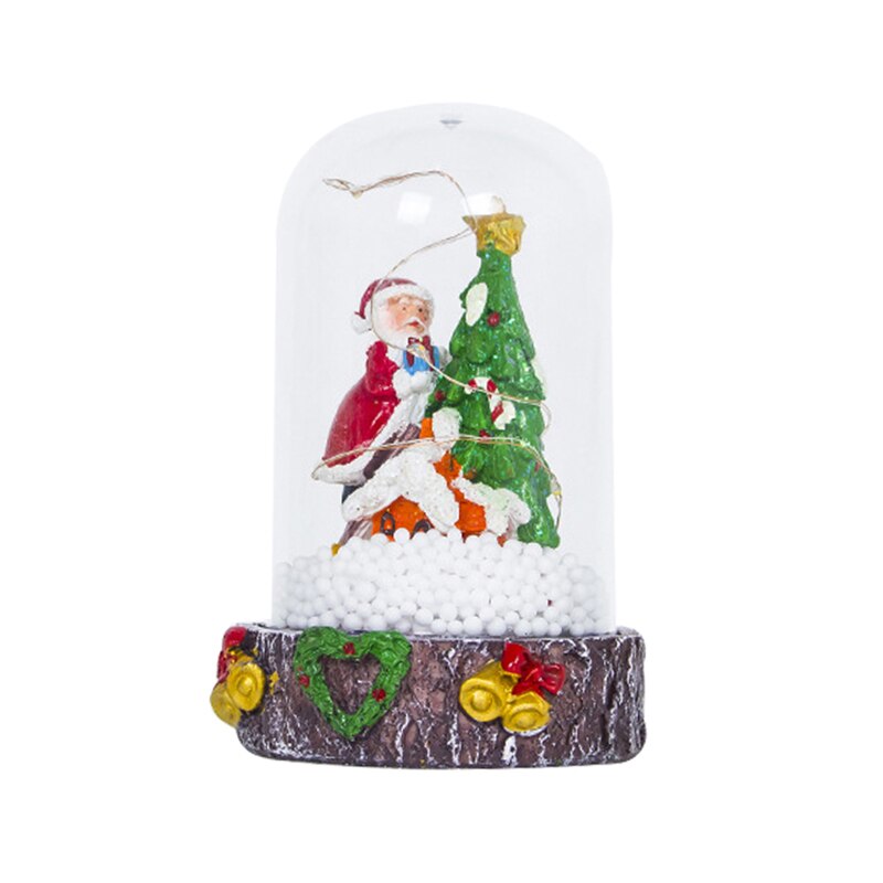 Kerst sneeuwbal nachtlampje decoratieve kinderen lichtgevende speelgoed ornamenten glazen deksel verlichting rendierboom festival ornamenten: 2