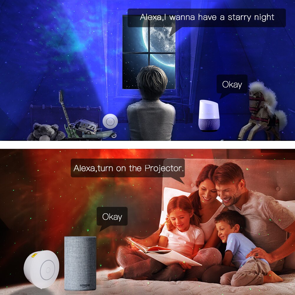 Tuya WiFi Smart Star Projector Galaxy for Party APP Control Smart Home Nebula Projector works for Google Home Alexa