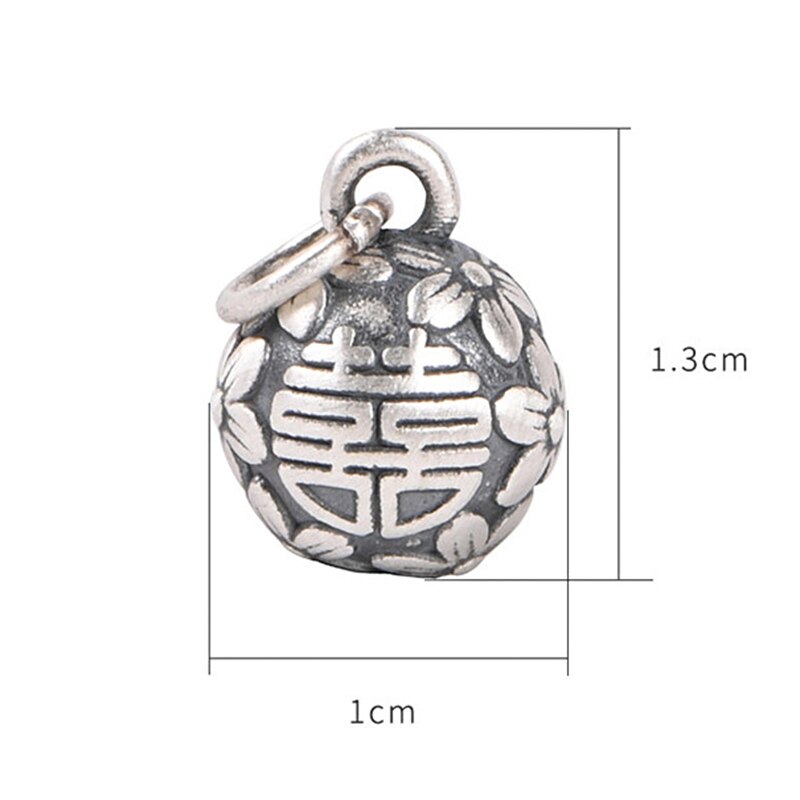 V. Ya Dubbel Geluk Tekens Zilveren Bead Charm Paar Hanger 990 Puur Zilver Fijne Sieraden Accessoires Zonder Ketting