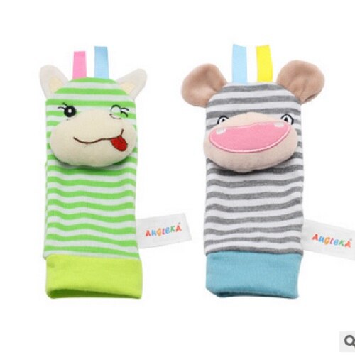 Baby Baby Cartoon Dier Zachte Rammelaars Polsband Handbells Hand Foot Finders Sokken Developmental Toy: E